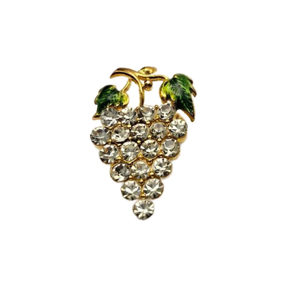 Vintage Crystal Grape Cluster Brooch - Picture 8 of 10